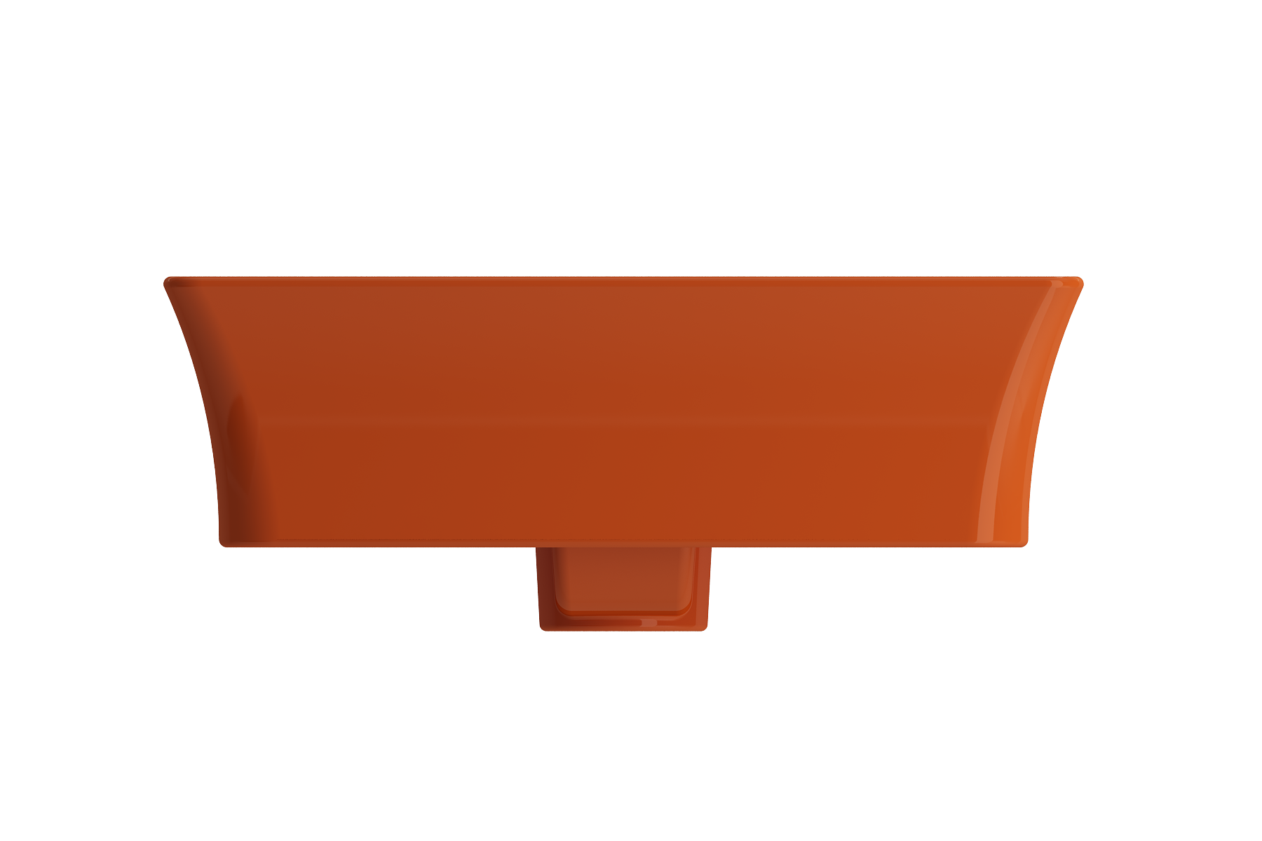 BOCCHI Sottile 24" Rectangle Vessel Fireclay Bathroom Sink, Orange, Single Faucet Hole, 1479-012-0126