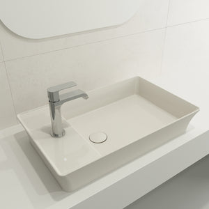 Alternate Image for BOCCHI Sottile 24" Rectangle Vessel Fireclay Bathroom Sink, Biscuit, Single Faucet Hole, 1479-014-0126