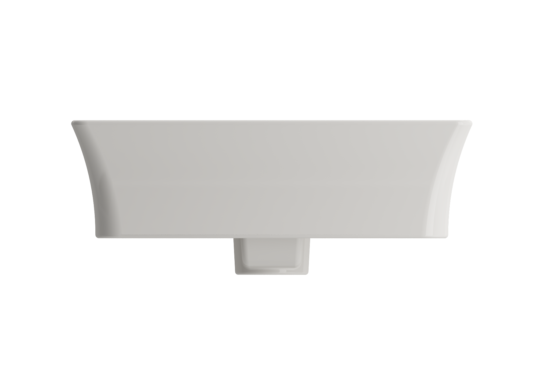 BOCCHI Sottile 24" Rectangle Vessel Fireclay Bathroom Sink, Biscuit, Single Faucet Hole, 1479-014-0126