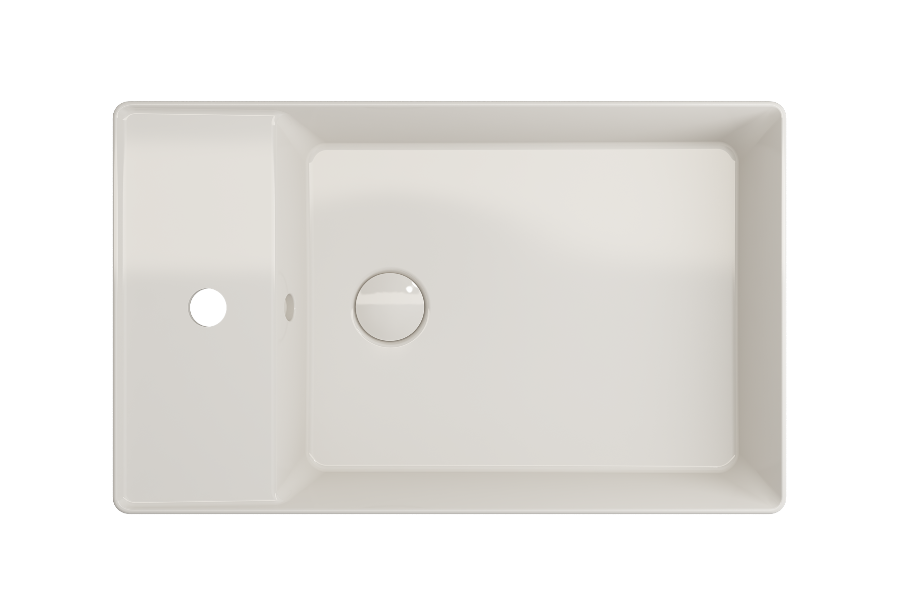 BOCCHI Sottile 24" Rectangle Vessel Fireclay Bathroom Sink, Biscuit, Single Faucet Hole, 1479-014-0126