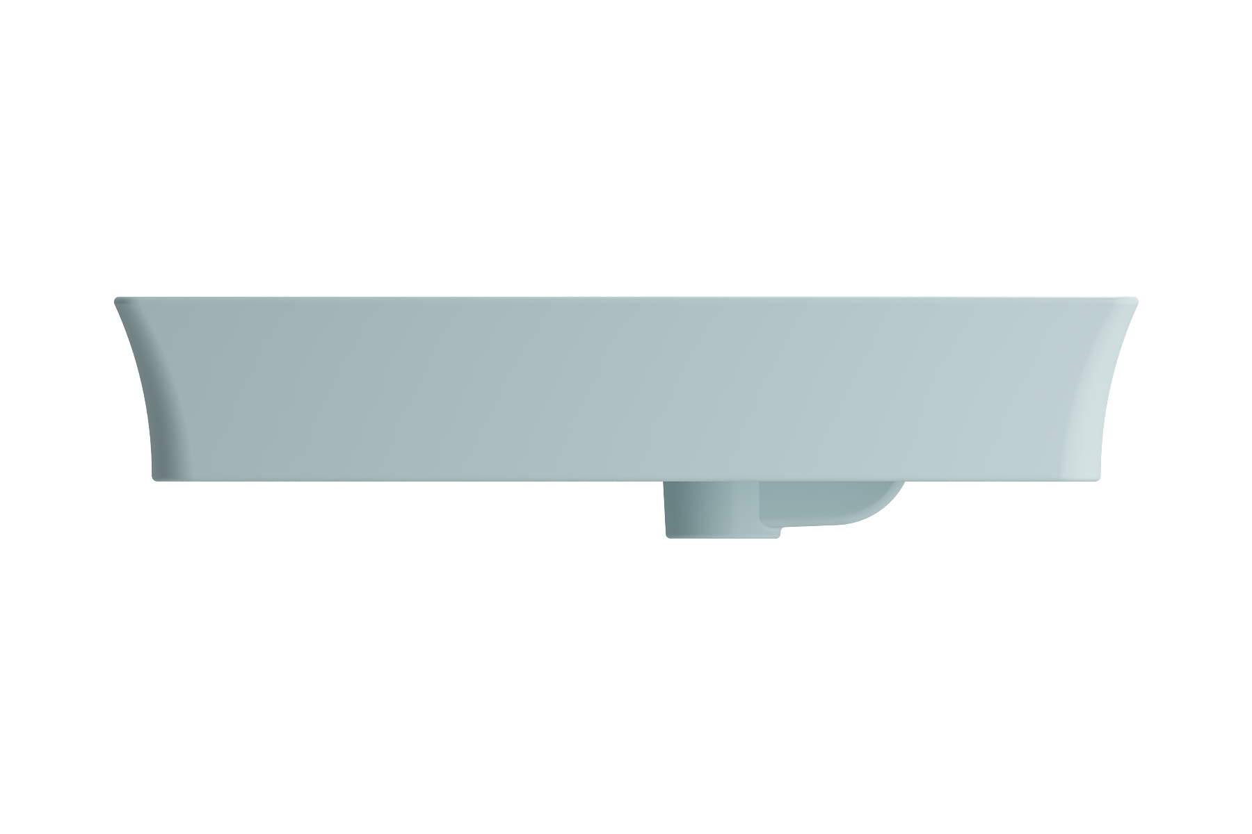 BOCCHI Sottile 24" Rectangle Vessel Fireclay Bathroom Sink, Matte Ice Blue, Single Faucet Hole, 1479-029-0126