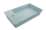 BOCCHI Sottile 24" Rectangle Vessel Fireclay Bathroom Sink, Matte Ice Blue, Single Faucet Hole, 1479-029-0126