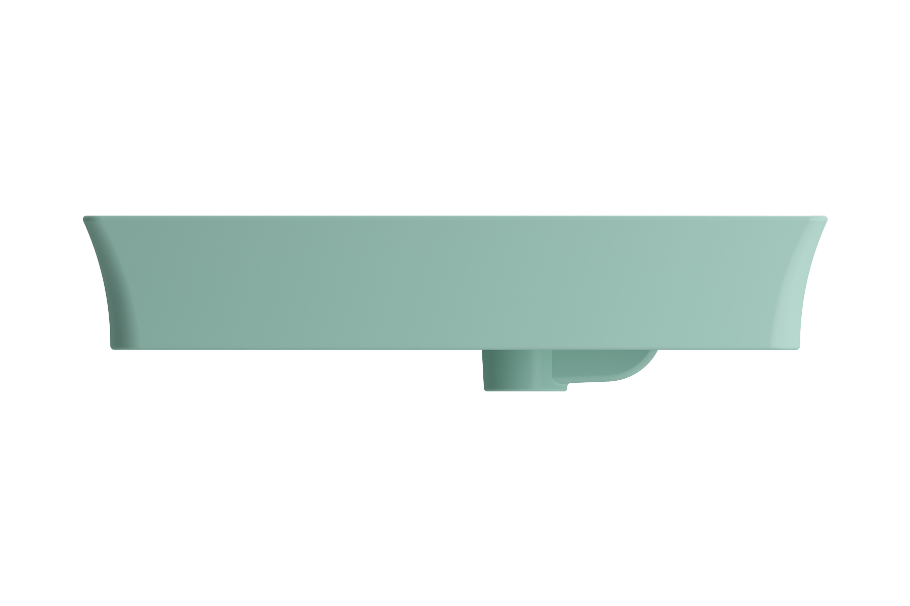 BOCCHI Sottile 24" Rectangle Vessel Fireclay Bathroom Sink, Matte Mint Green, Single Faucet Hole, 1479-033-0126