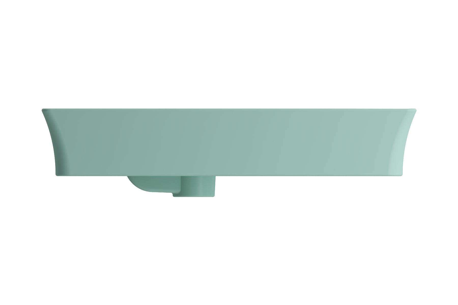 BOCCHI Sottile 24" Rectangle Vessel Fireclay Bathroom Sink, Matte Mint Green, Single Faucet Hole, 1479-033-0126