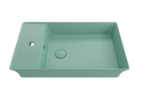BOCCHI Sottile 24" Rectangle Vessel Fireclay Bathroom Sink, Matte Mint Green, Single Faucet Hole, 1479-033-0126