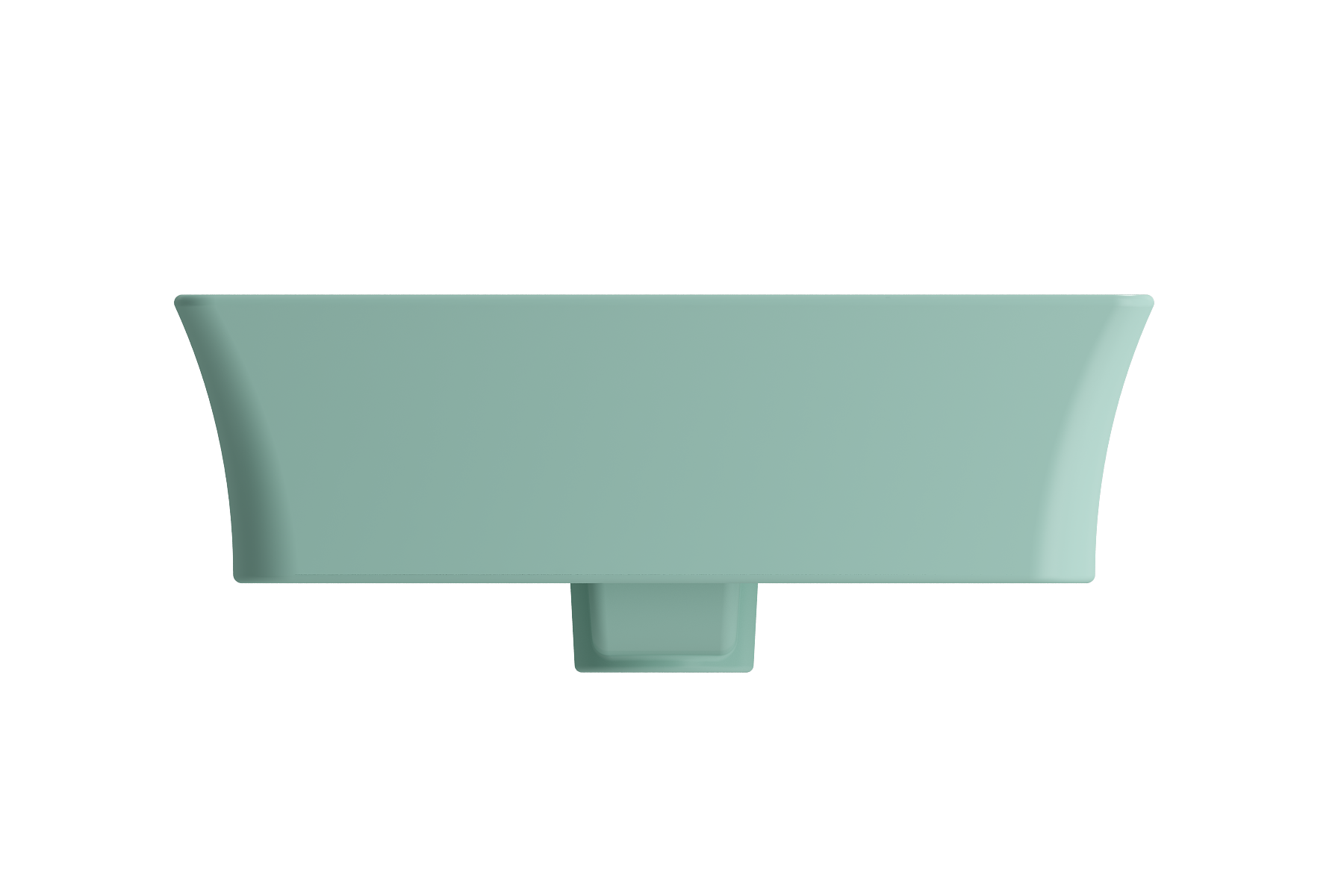 BOCCHI Sottile 24" Rectangle Vessel Fireclay Bathroom Sink, Matte Mint Green, Single Faucet Hole, 1479-033-0126