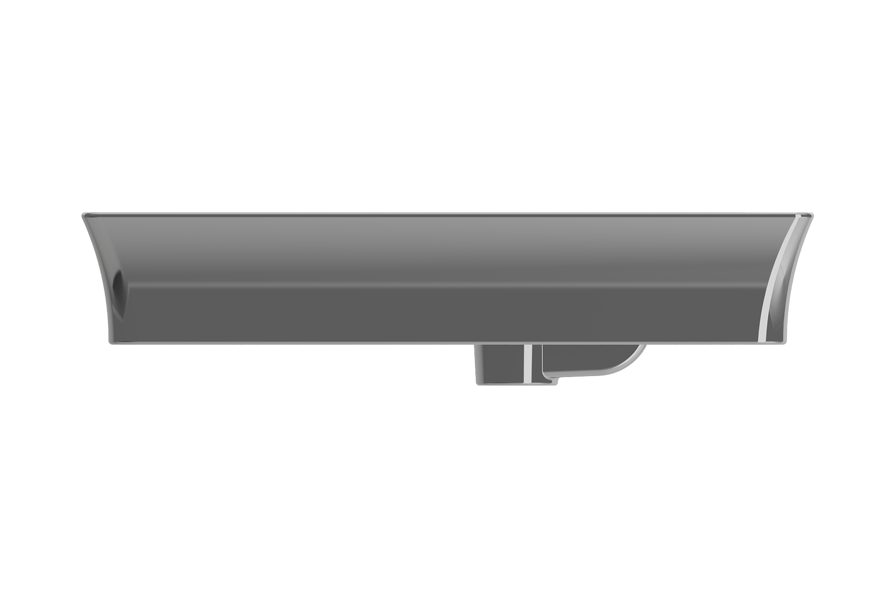 BOCCHI Sottile 24" Rectangle Vessel Fireclay Bathroom Sink, Platinum, Single Faucet Hole, 1479-401-0126