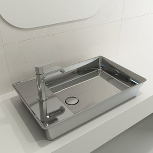 Alternate Image for BOCCHI Sottile 24" Rectangle Vessel Fireclay Bathroom Sink, Platinum, Single Faucet Hole, 1479-401-0126
