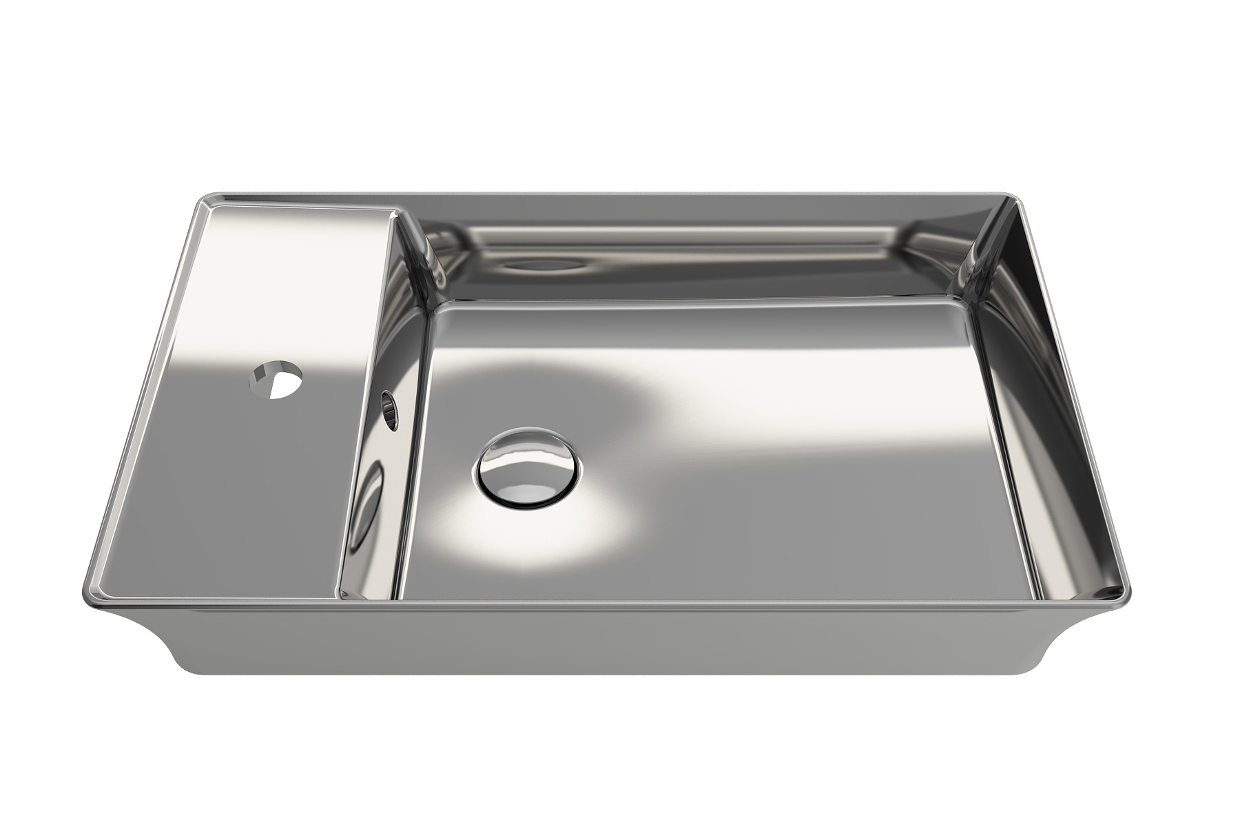 BOCCHI Sottile 24" Rectangle Vessel Fireclay Bathroom Sink, Platinum, Single Faucet Hole, 1479-401-0126