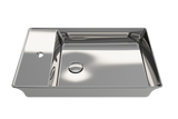 BOCCHI Sottile 24" Rectangle Vessel Fireclay Bathroom Sink, Platinum, Single Faucet Hole, 1479-401-0126