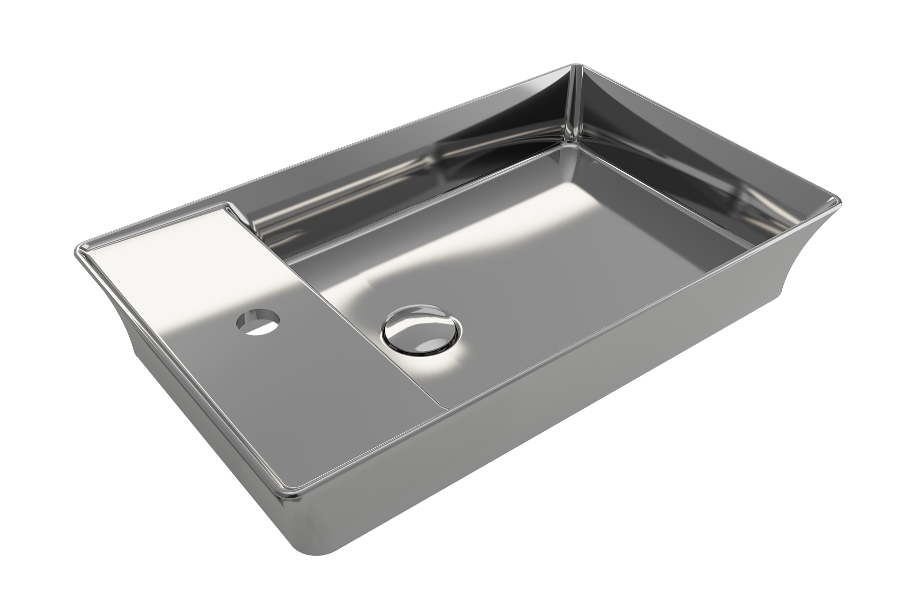 BOCCHI Sottile 24" Rectangle Vessel Fireclay Bathroom Sink, Platinum, Single Faucet Hole, 1479-401-0126