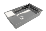 BOCCHI Sottile 24" Rectangle Vessel Fireclay Bathroom Sink, Platinum, Single Faucet Hole, 1479-401-0126