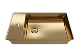 BOCCHI Sottile 24" Rectangle Vessel Fireclay Bathroom Sink, Matte Gold, Single Faucet Hole, 1479-403-0126