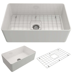 Alternate Image for BOCCHI Aderci Ultra-Slim 30" Fireclay Farmhouse Sink, White, 1481-001-0120