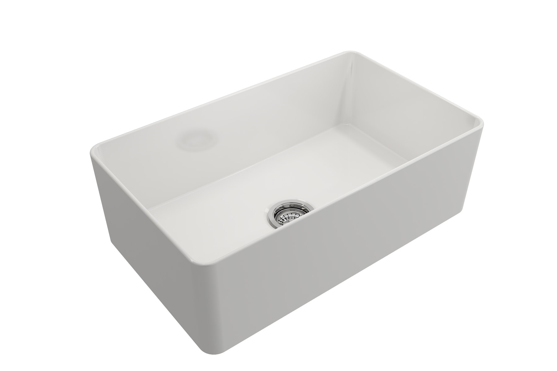 BOCCHI Aderci Ultra-Slim 30" Fireclay Farmhouse Sink, White, 1481-001-0120