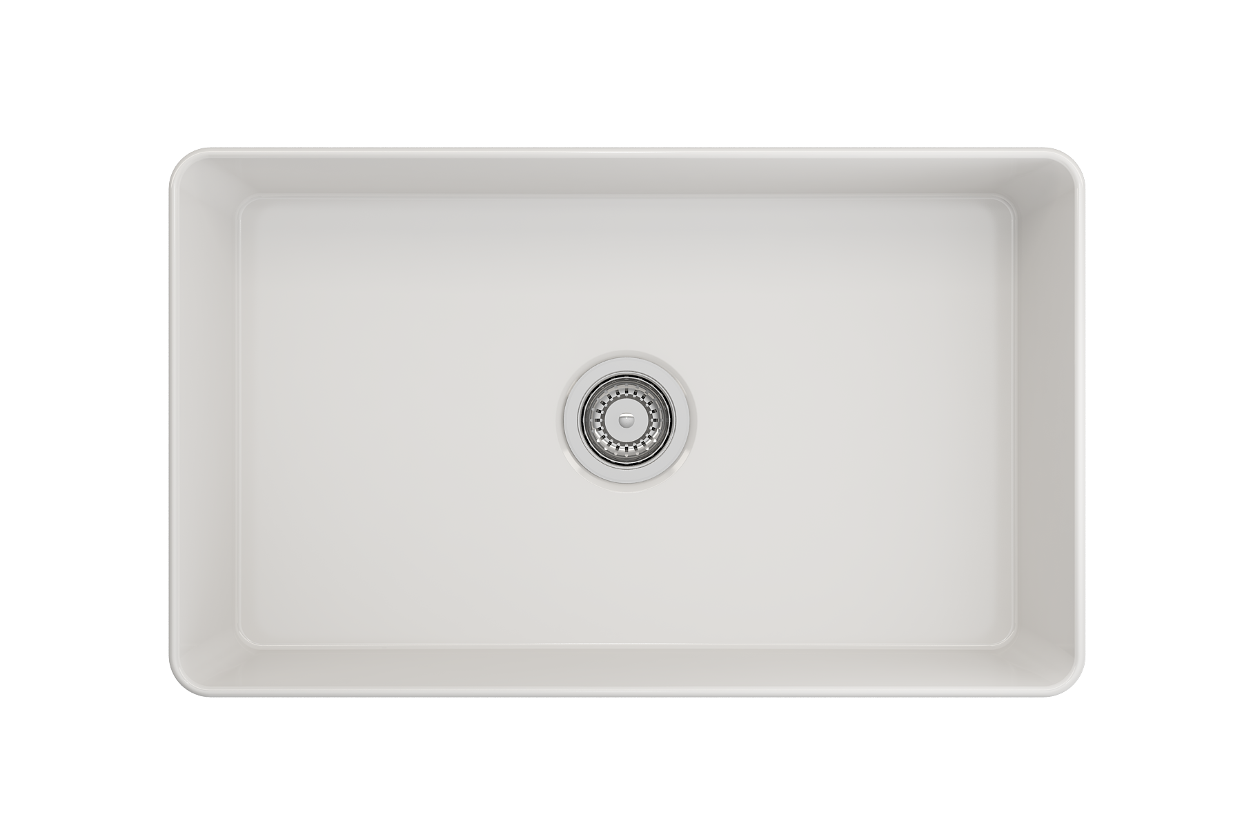 BOCCHI Aderci Ultra-Slim 30" Fireclay Farmhouse Sink, White, 1481-001-0120