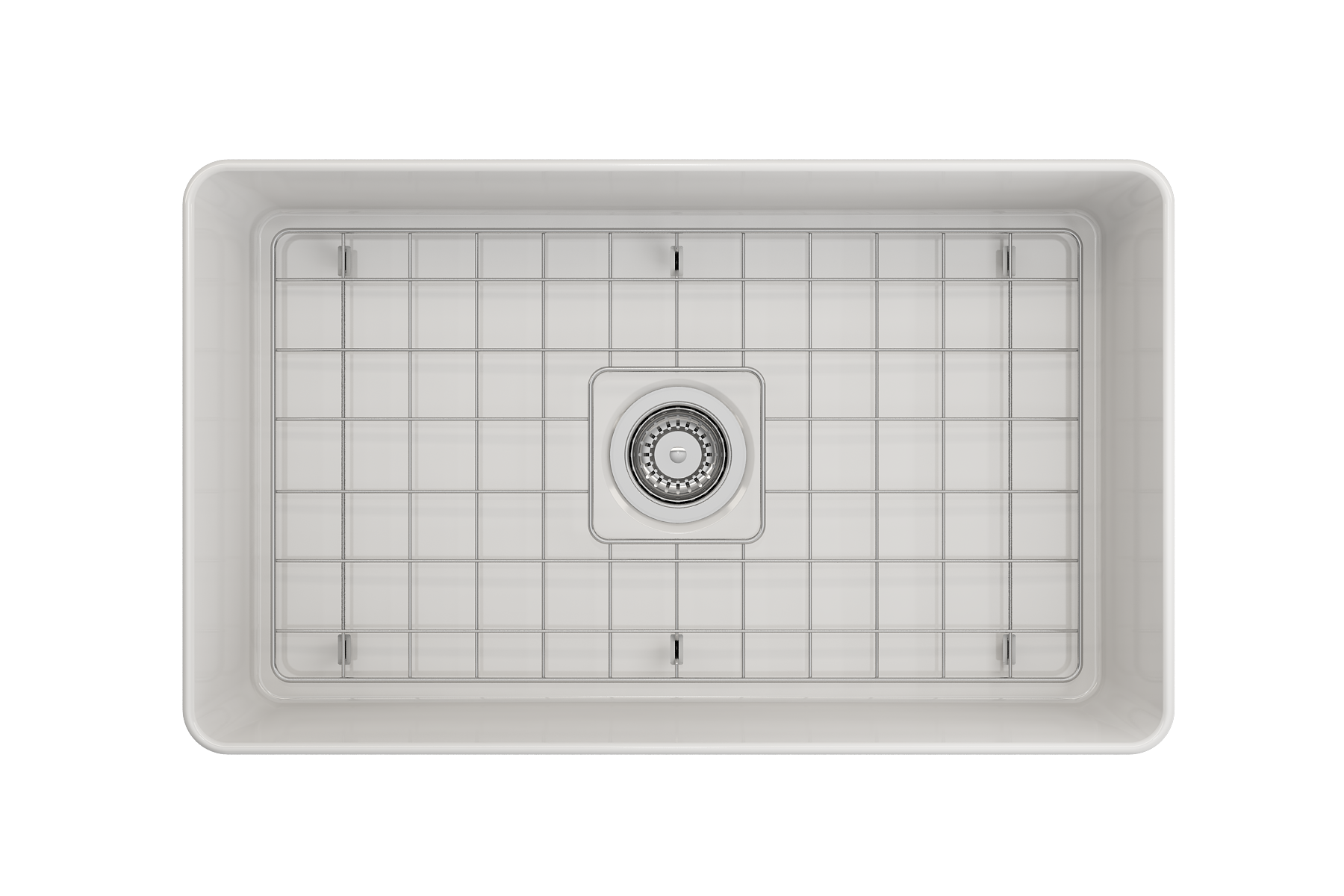 BOCCHI Aderci Ultra-Slim 30" Fireclay Farmhouse Sink, White, 1481-001-0120