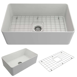 Alternate Image for BOCCHI Aderci Ultra-Slim 30" Fireclay Farmhouse Sink, Matte White, 1481-002-0120