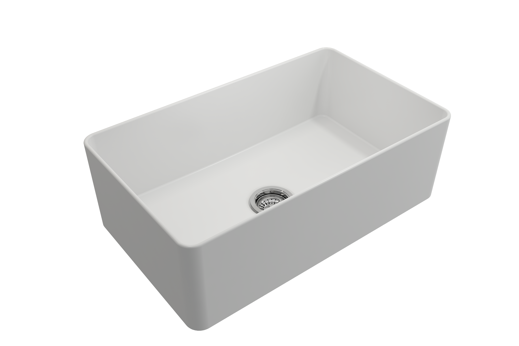 BOCCHI Aderci Ultra-Slim 30" Fireclay Farmhouse Sink, Matte White, 1481-002-0120