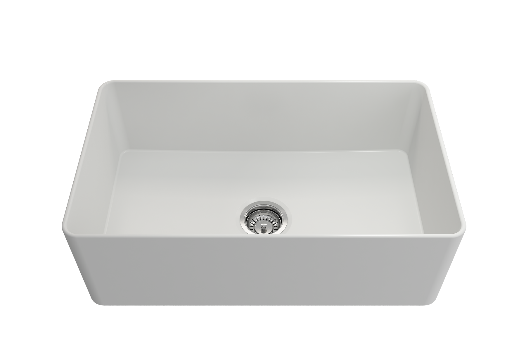 BOCCHI Aderci Ultra-Slim 30" Fireclay Farmhouse Sink, Matte White, 1481-002-0120