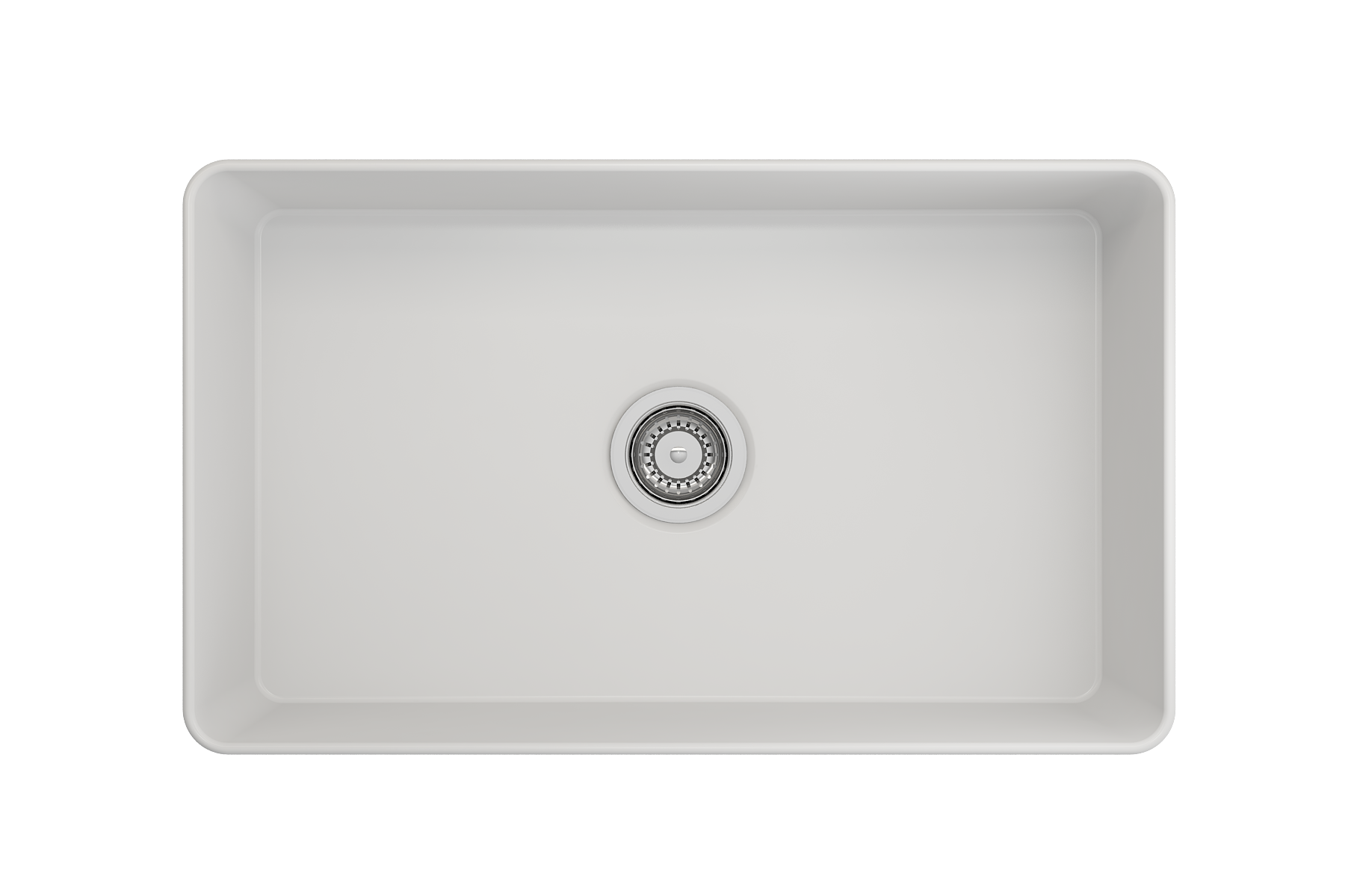 BOCCHI Aderci Ultra-Slim 30" Fireclay Farmhouse Sink, Matte White, 1481-002-0120