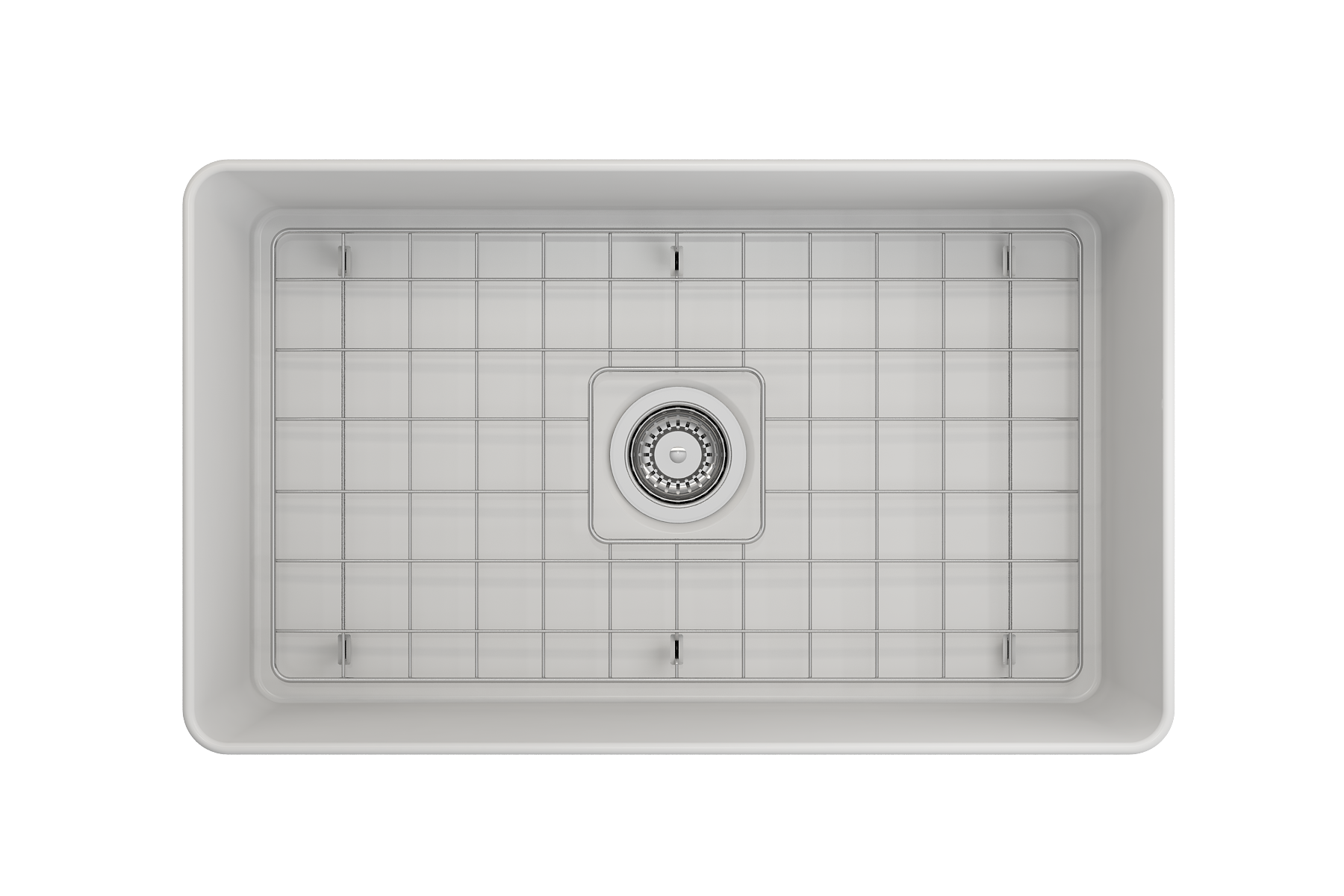 BOCCHI Aderci Ultra-Slim 30" Fireclay Farmhouse Sink, Matte White, 1481-002-0120