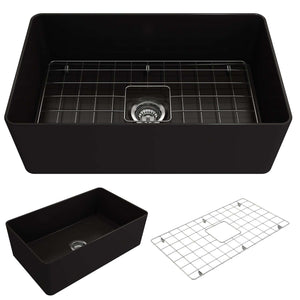 Alternate Image for BOCCHI Aderci Ultra-Slim 30" Fireclay Farmhouse Sink, Matte Black, 1481-004-0120