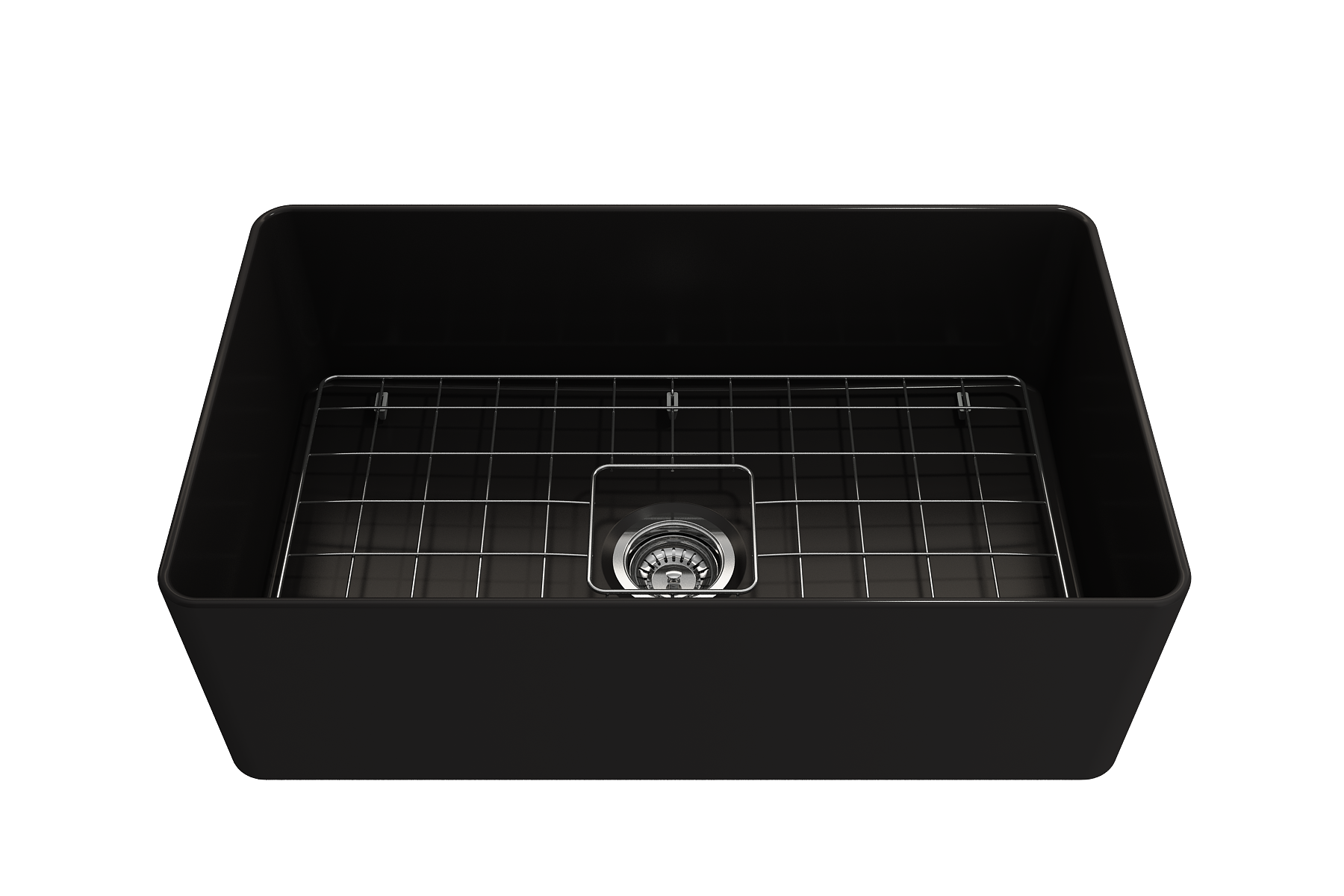 BOCCHI Aderci Ultra-Slim 30" Fireclay Farmhouse Sink, Matte Black, 1481-004-0120