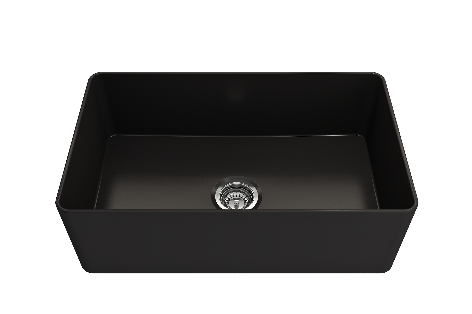 BOCCHI Aderci Ultra-Slim 30" Fireclay Farmhouse Sink, Matte Black, 1481-004-0120