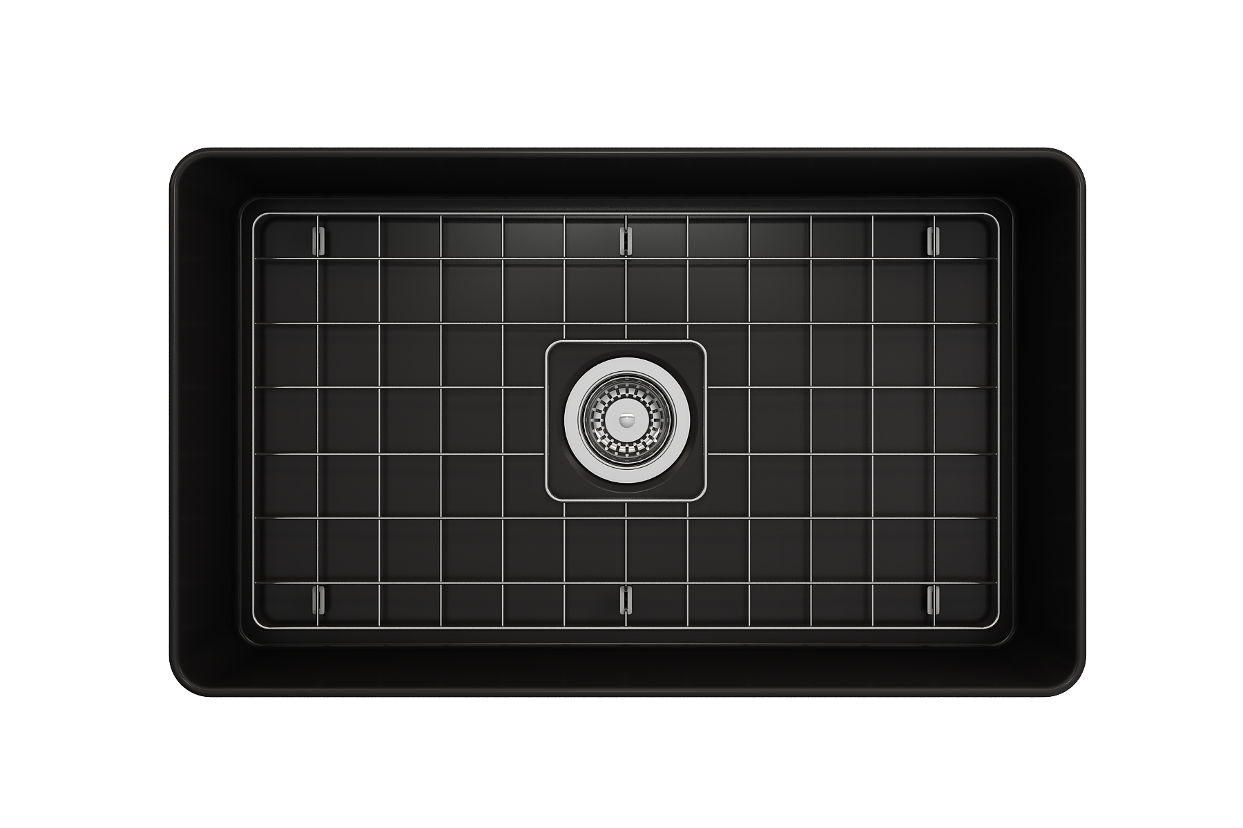 BOCCHI Aderci Ultra-Slim 30" Fireclay Farmhouse Sink, Matte Black, 1481-004-0120