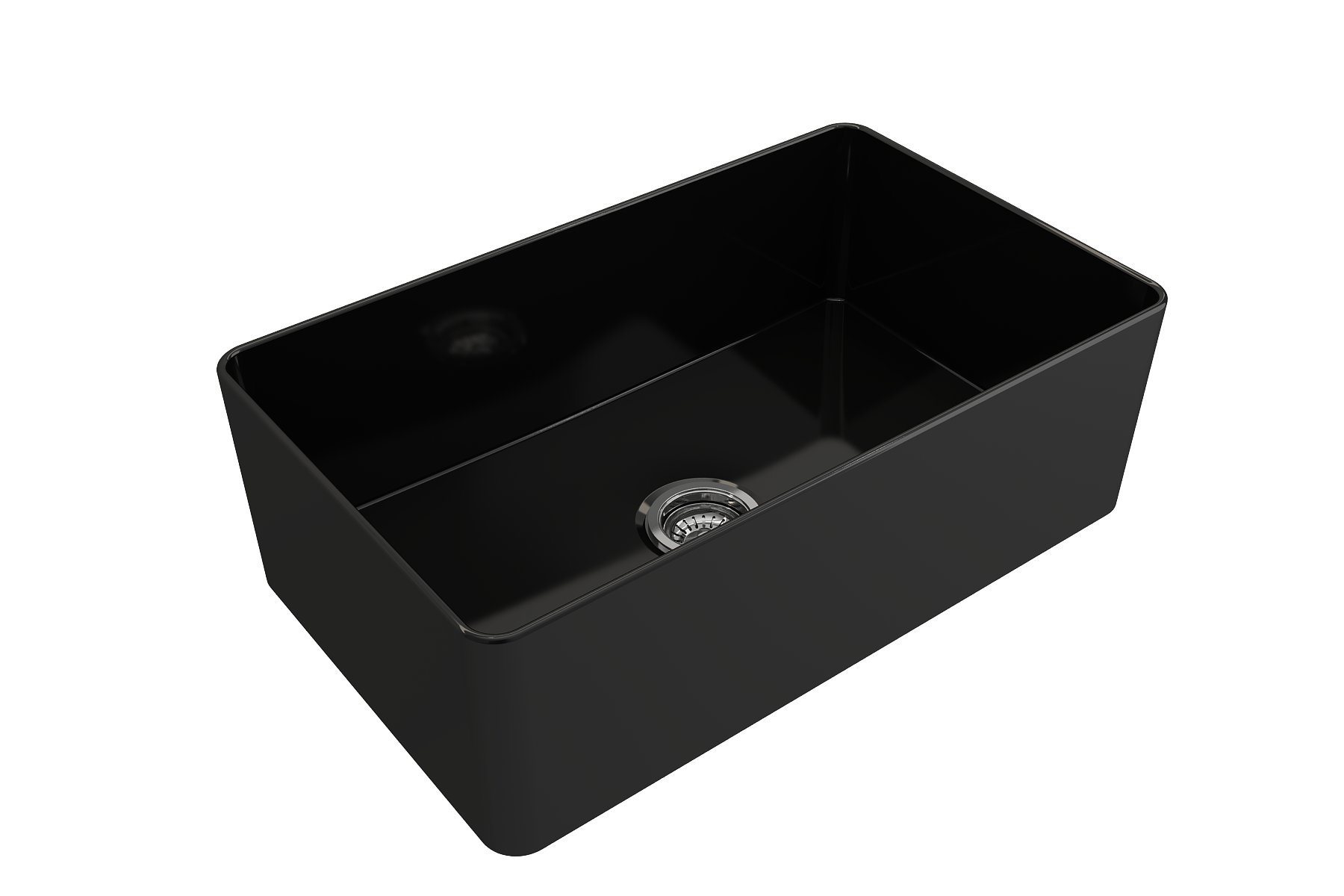 BOCCHI Aderci Ultra-Slim 30" Fireclay Farmhouse Sink, Black, 1481-005-0120