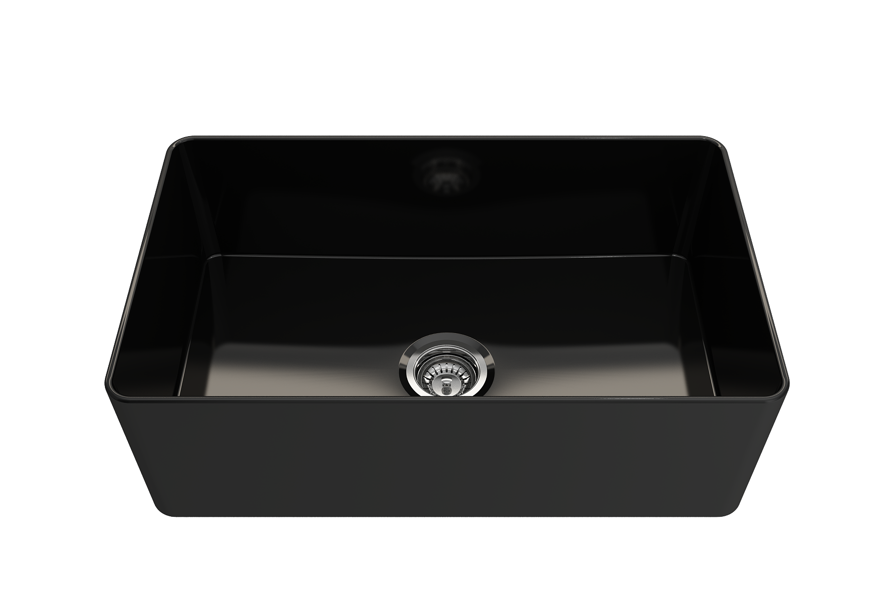 BOCCHI Aderci Ultra-Slim 30" Fireclay Farmhouse Sink, Black, 1481-005-0120