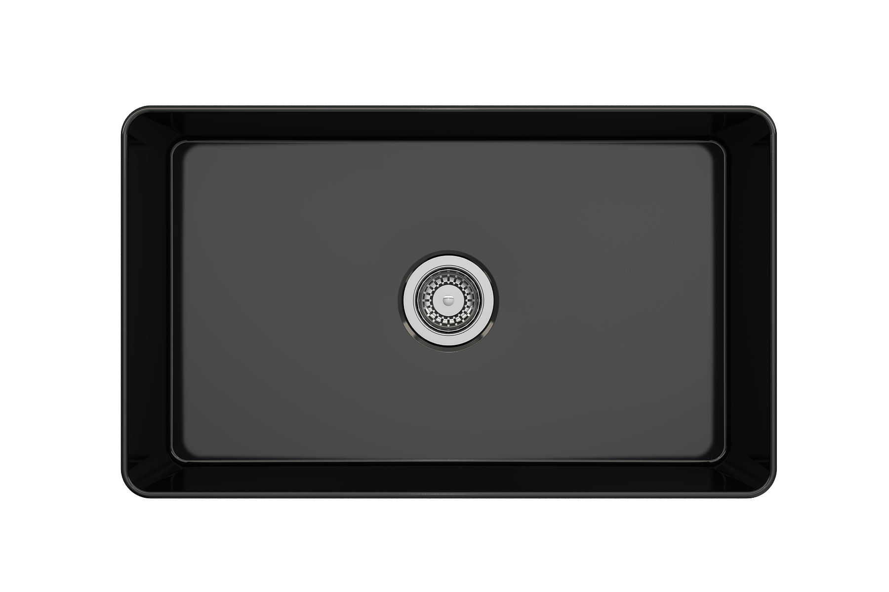 BOCCHI Aderci Ultra-Slim 30" Fireclay Farmhouse Sink, Black, 1481-005-0120