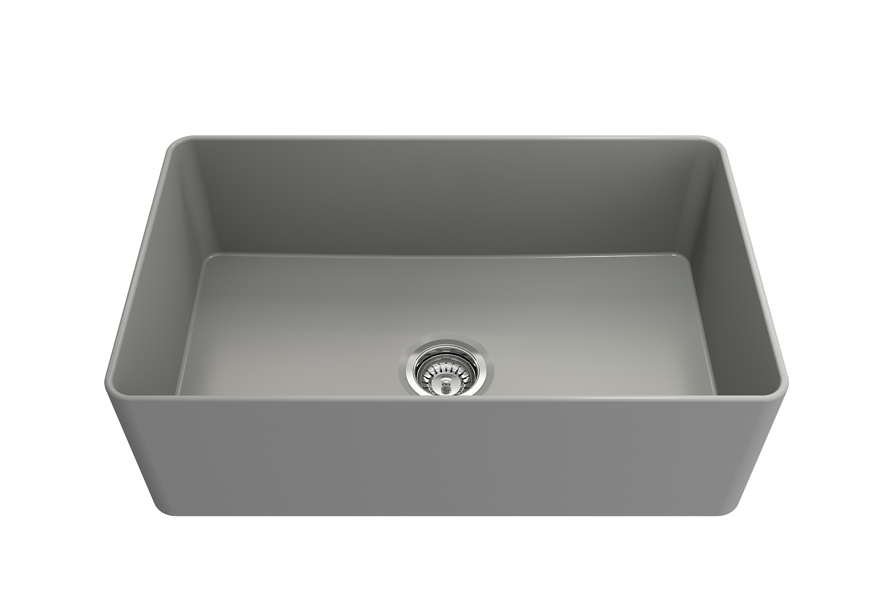 BOCCHI Aderci Ultra-Slim 30" Fireclay Farmhouse Sink, Matte Gray, 1481-006-0120