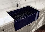 BOCCHI Aderci Ultra-Slim 30" Fireclay Farmhouse Sink, Sapphire Blue, 1481-010-0120 - The Sink Boutique