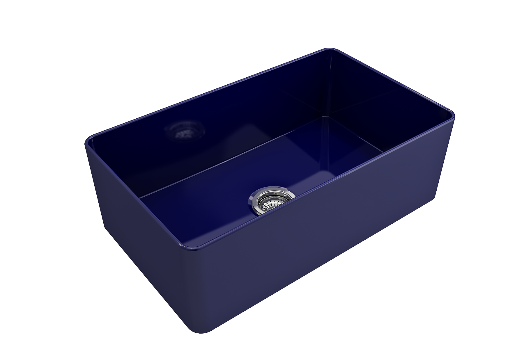 BOCCHI Aderci Ultra-Slim 30" Fireclay Farmhouse Sink, Sapphire Blue, 1481-010-0120