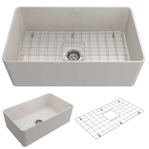 Alternate Image for BOCCHI Aderci Ultra-Slim 30" Fireclay Farmhouse Sink, Biscuit, 1481-014-0120