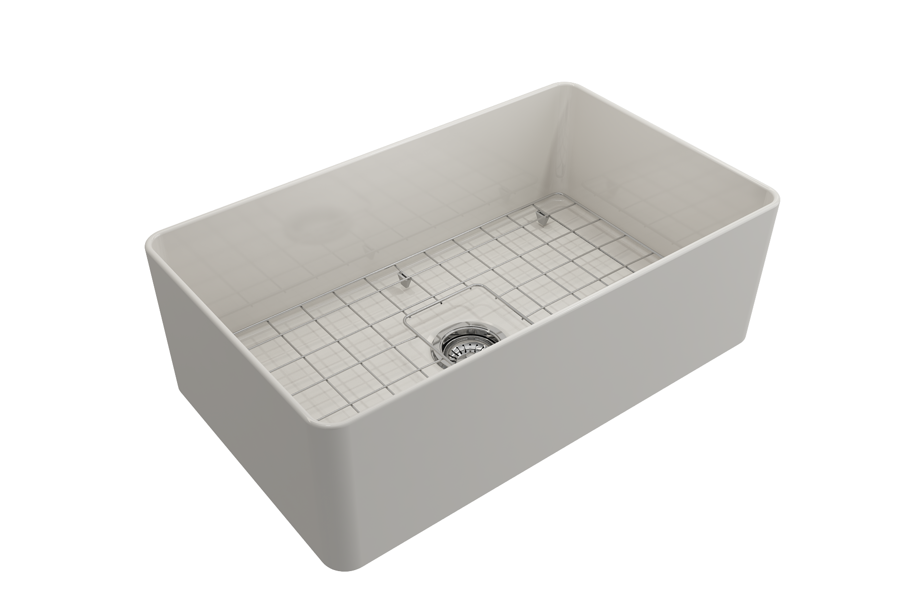 BOCCHI Aderci Ultra-Slim 30" Fireclay Farmhouse Sink, Biscuit, 1481-014-0120