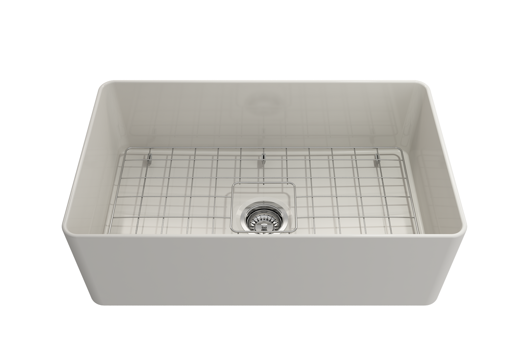 BOCCHI Aderci Ultra-Slim 30" Fireclay Farmhouse Sink, Biscuit, 1481-014-0120