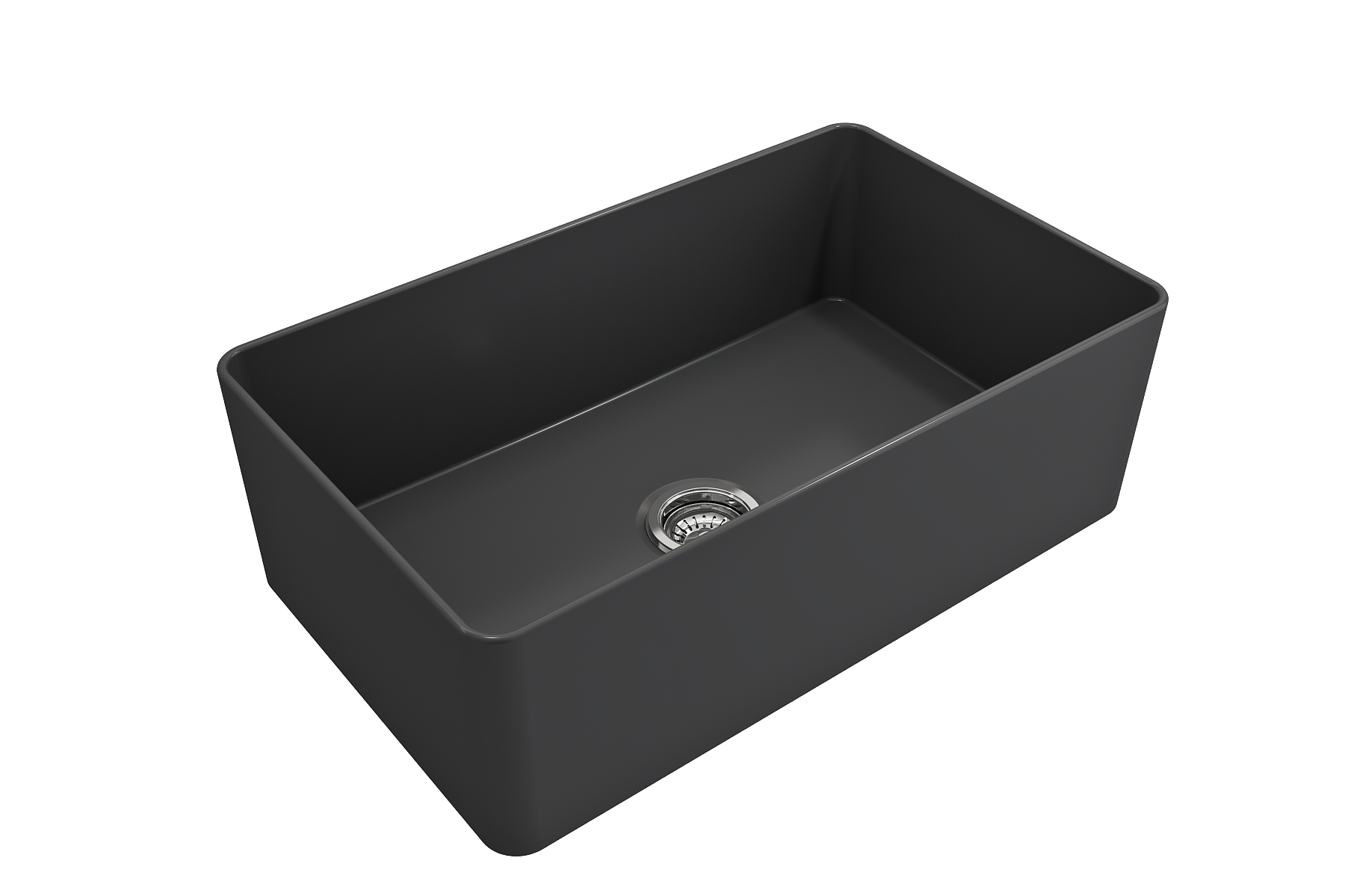 BOCCHI Aderci Ultra-Slim 30" Fireclay Farmhouse Sink, Matte Dark Gray, 1481-020-0120