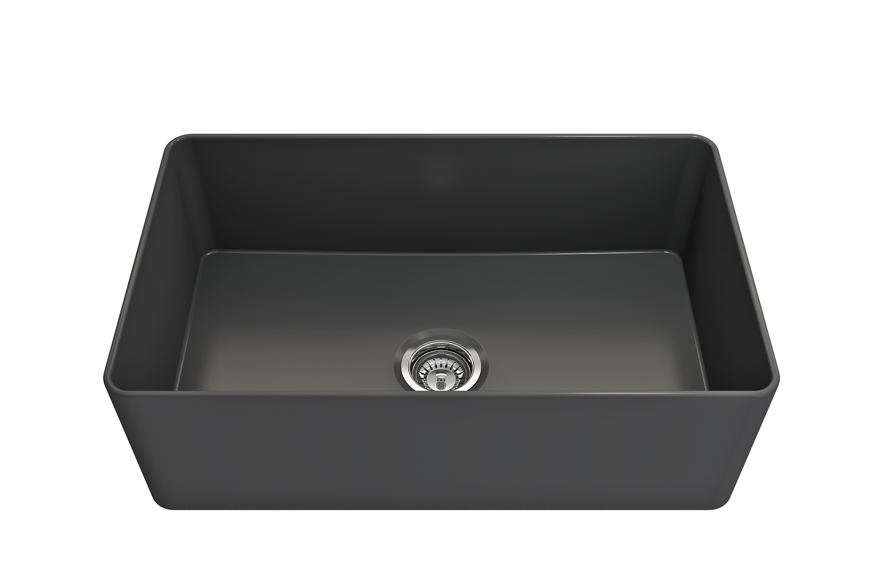 BOCCHI Aderci Ultra-Slim 30" Fireclay Farmhouse Sink, Matte Dark Gray, 1481-020-0120