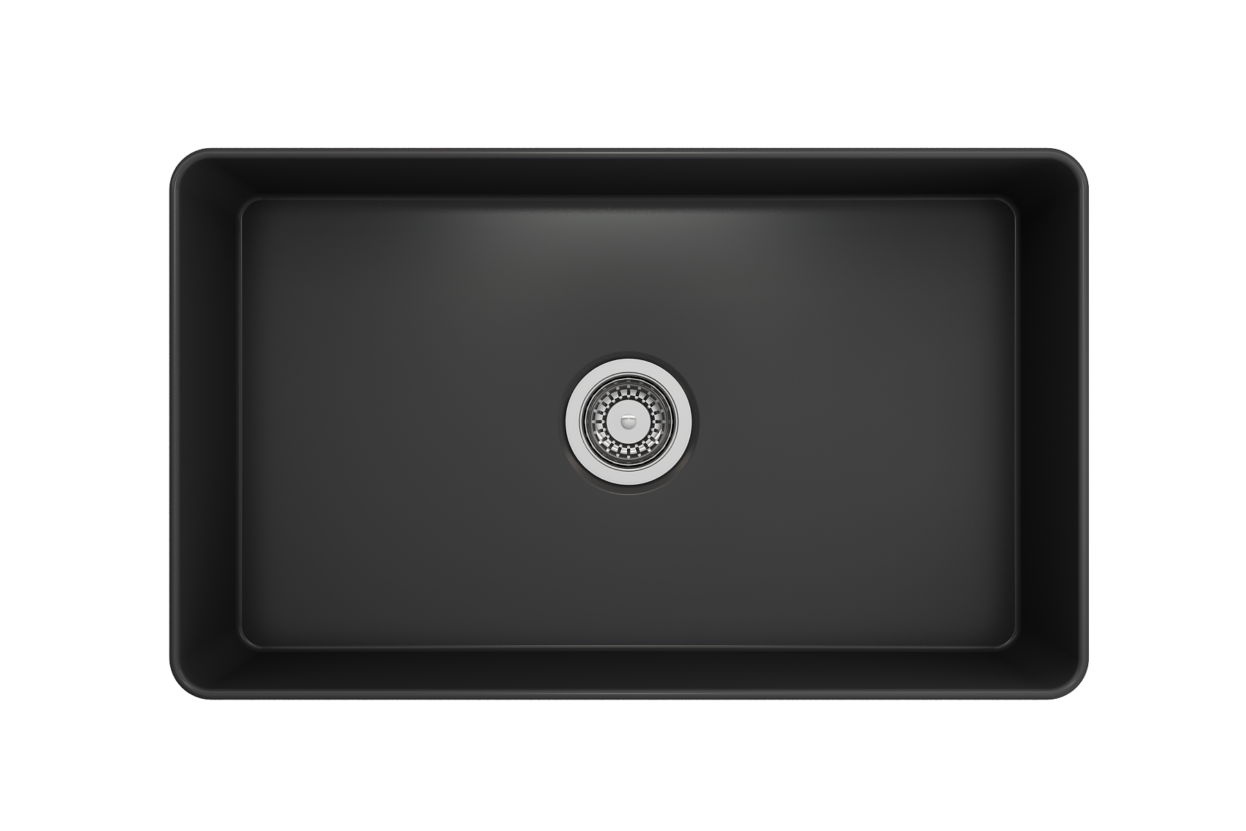 BOCCHI Aderci Ultra-Slim 30" Fireclay Farmhouse Sink, Matte Dark Gray, 1481-020-0120