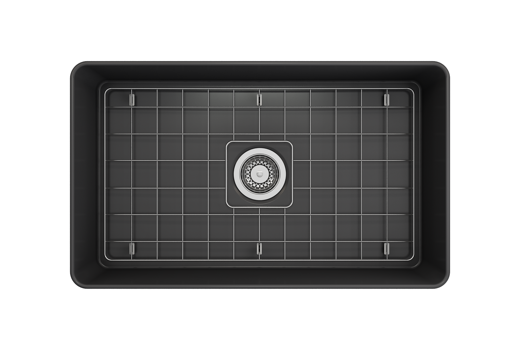 BOCCHI Aderci Ultra-Slim 30" Fireclay Farmhouse Sink, Matte Dark Gray, 1481-020-0120