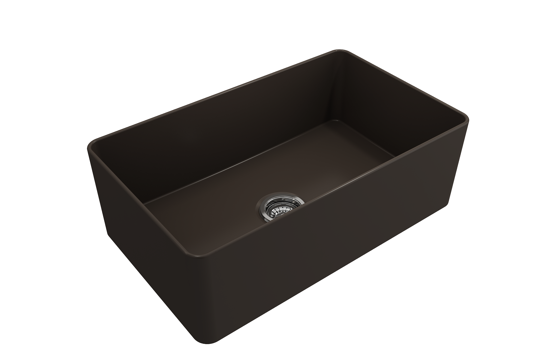 BOCCHI Aderci Ultra-Slim 30" Fireclay Farmhouse Sink, Matte Brown, 1481-025-0120
