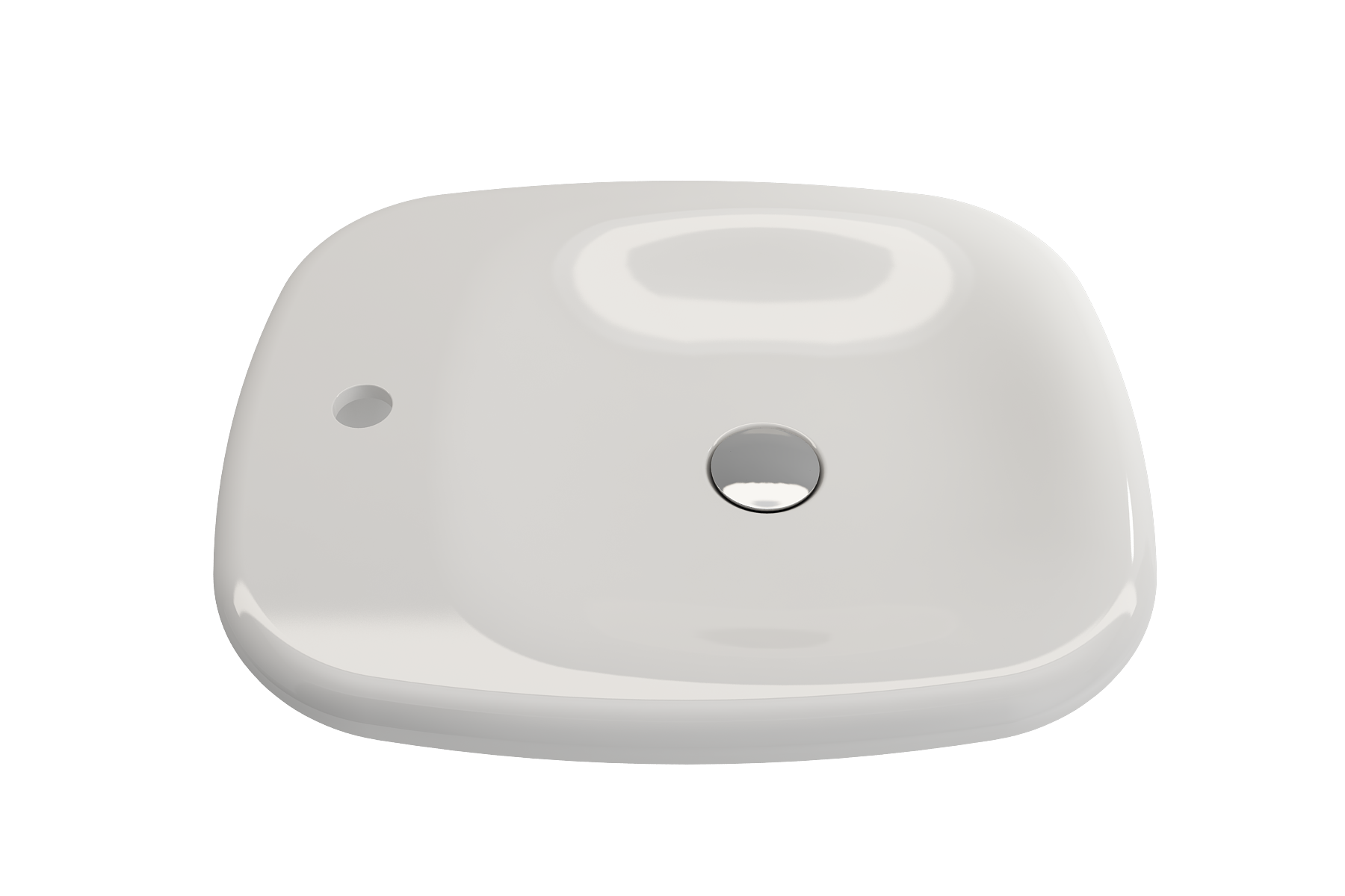 BOCCHI Fenice 22" Rectangle Vessel Fireclay Bathroom Sink, White, Single Faucet Hole, 1489-001-0126