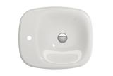 BOCCHI Fenice 22" Rectangle Vessel Fireclay Bathroom Sink, White, Single Faucet Hole, 1489-001-0126