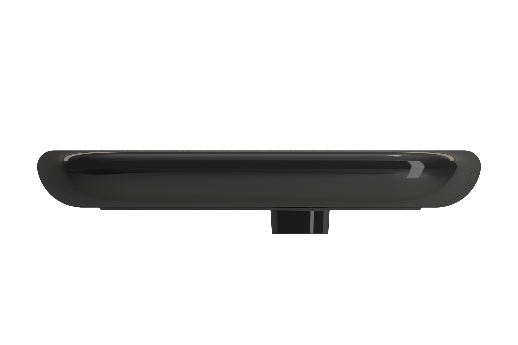 BOCCHI Fenice 22" Rectangle Vessel Fireclay Bathroom Sink, Black, Single Faucet Hole, 1489-005-0126