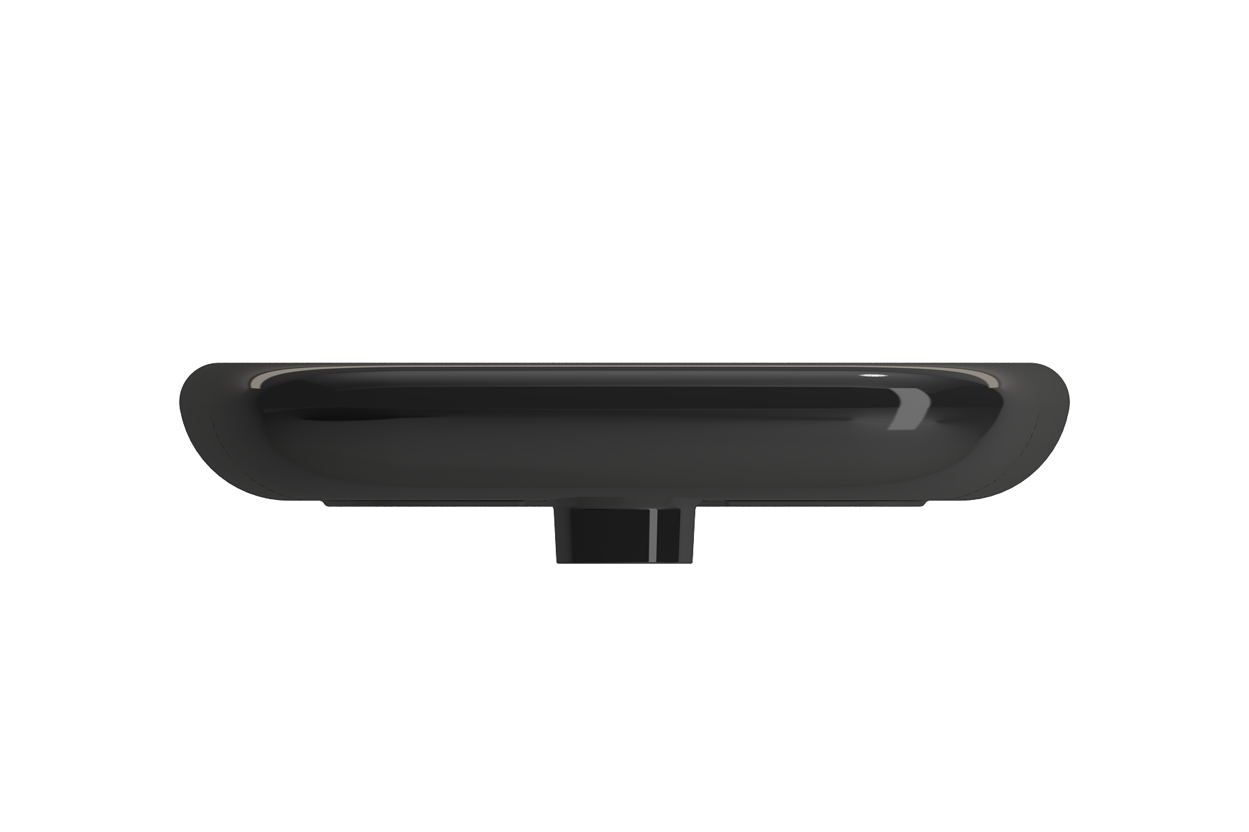 BOCCHI Fenice 22" Rectangle Vessel Fireclay Bathroom Sink, Black, Single Faucet Hole, 1489-005-0126