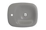 BOCCHI Fenice 22" Rectangle Vessel Fireclay Bathroom Sink, Matte Gray, Single Faucet Hole, 1489-006-0126
