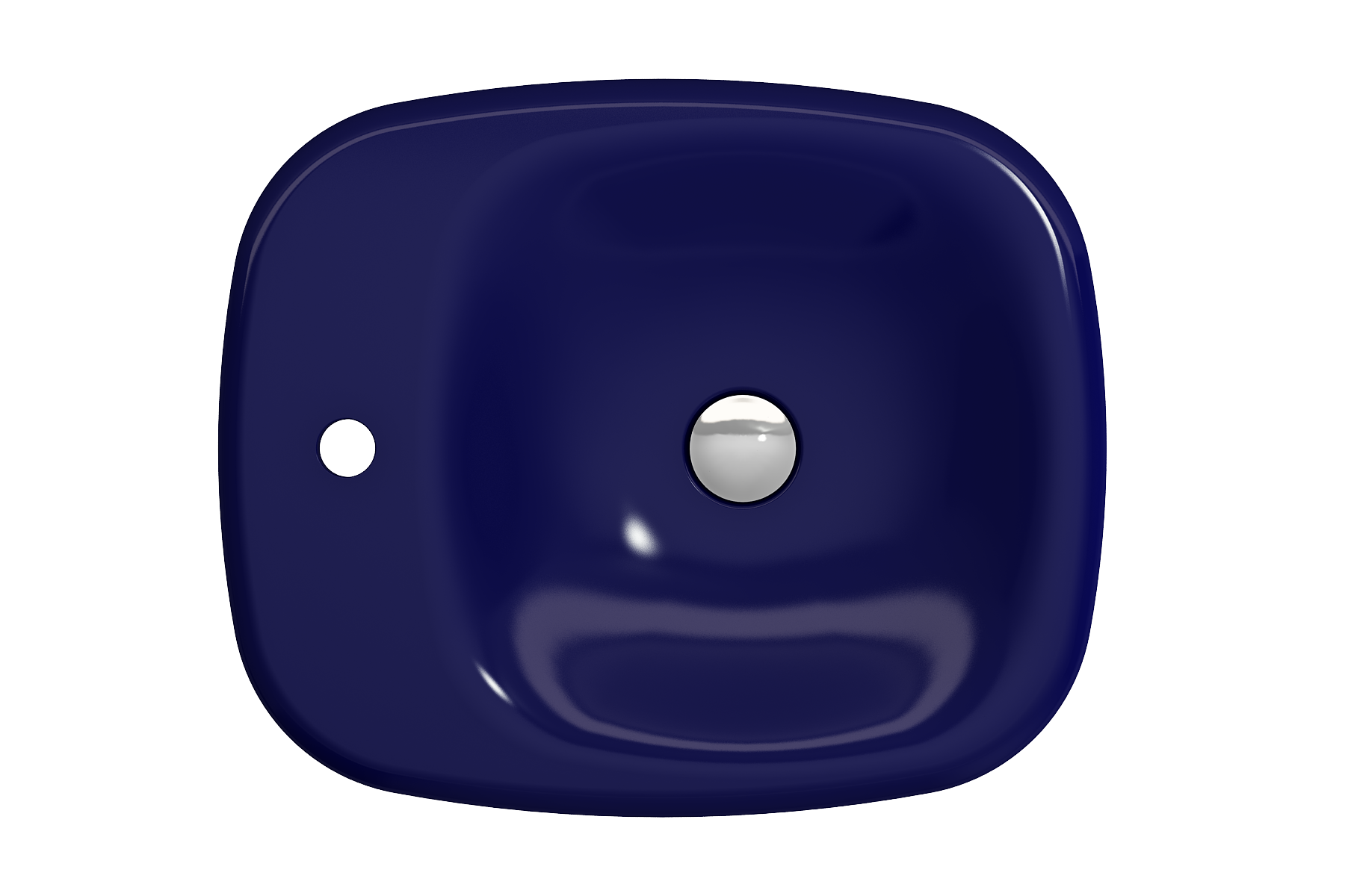 BOCCHI Fenice 22" Rectangle Vessel Fireclay Bathroom Sink, Sapphire Blue, Single Faucet Hole, 1489-010-0126